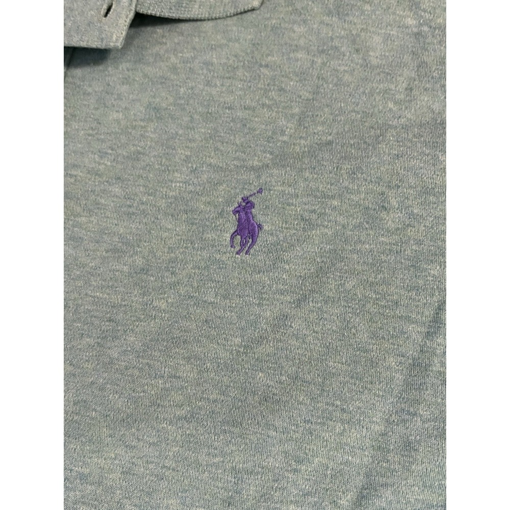 Polo Ralph Lauren Men's Polo Shirt Green Purple Pony Preppy Casual Short Sleeve - Picture 4 of 5